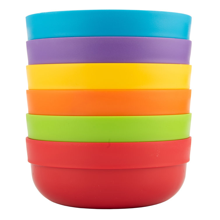 Melange Plastic Bowls For Kids 216Piece Round Bowls Multicolor